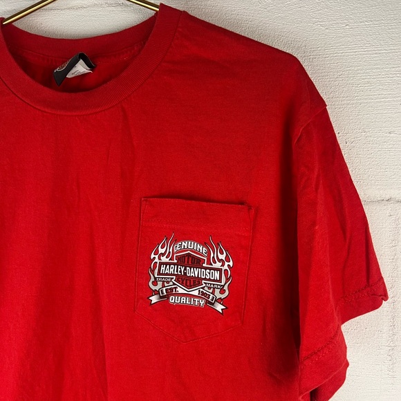 Harley-Davidson Red Pocket Tee Cancun, Large - Picture 2 of 4